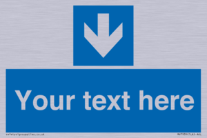 Custom Mandatory directional sign, blue arrow down